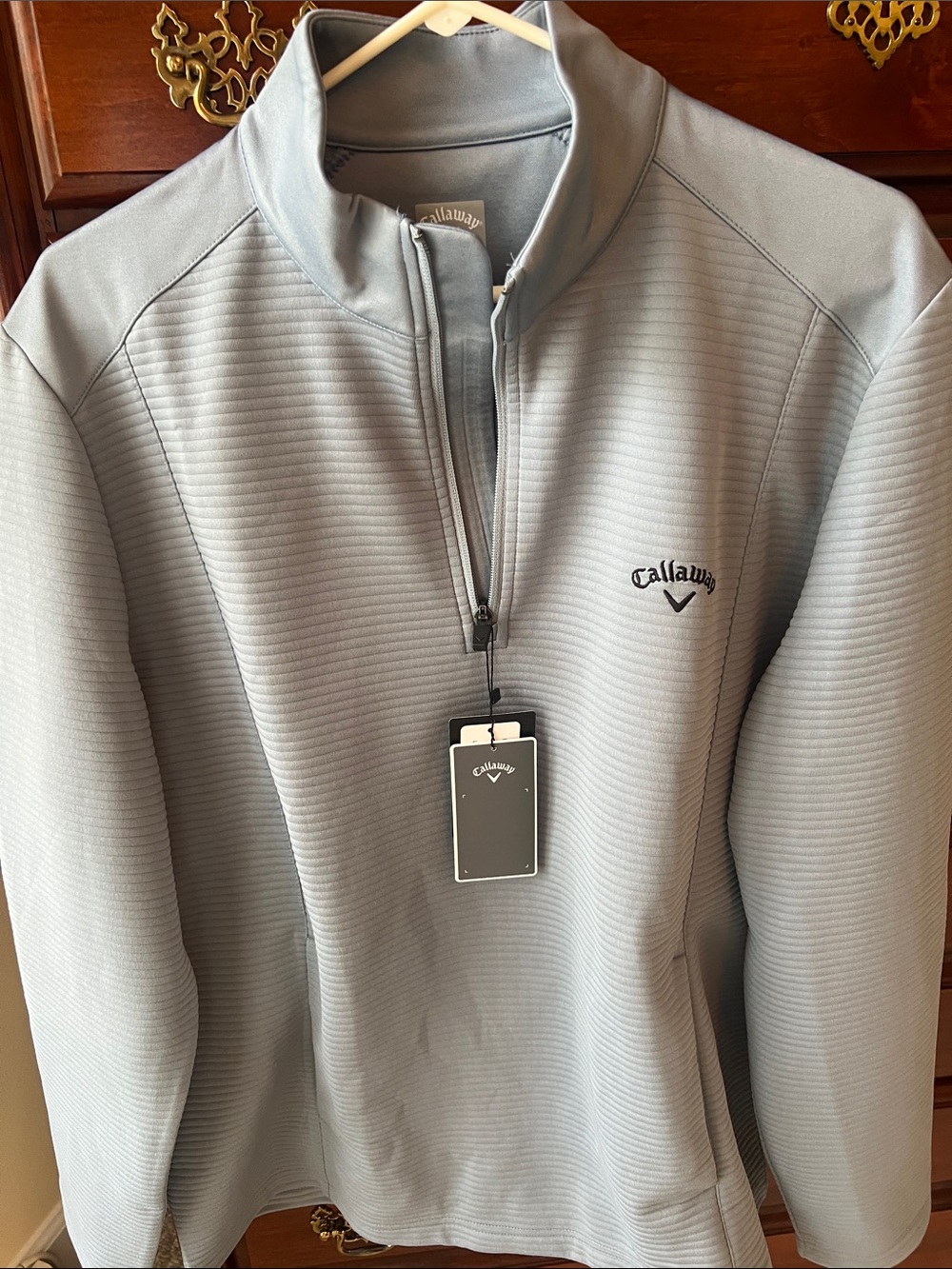 Callaway Men’s Light Gray Zip-Up Performance Sweater